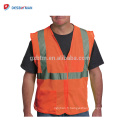 Gilet réfléchissant de haute visibilité orange de la classe 2 de sécurité haut Gilet réfléchissant de veste de maille de 360 ​​degrés avec des poches et impression faite sur commande de logo